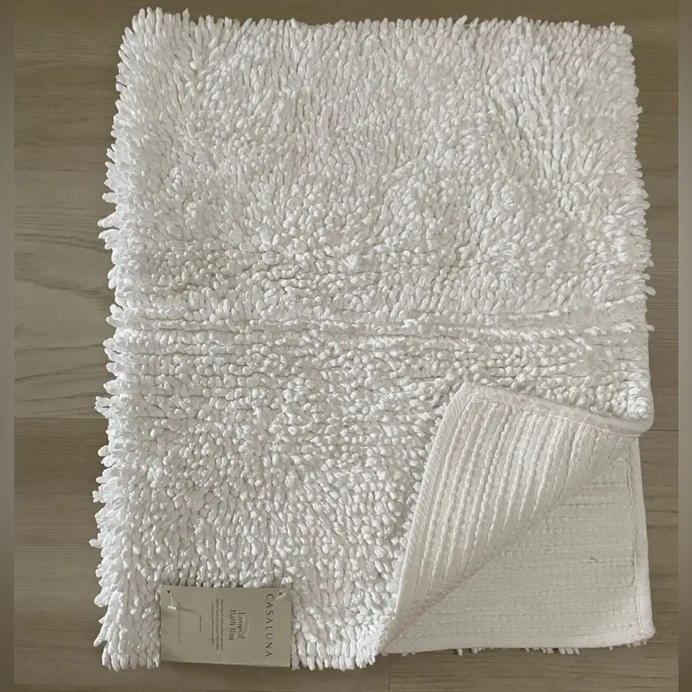 Casaluna Textured White Bath Mat 21x32” Rug